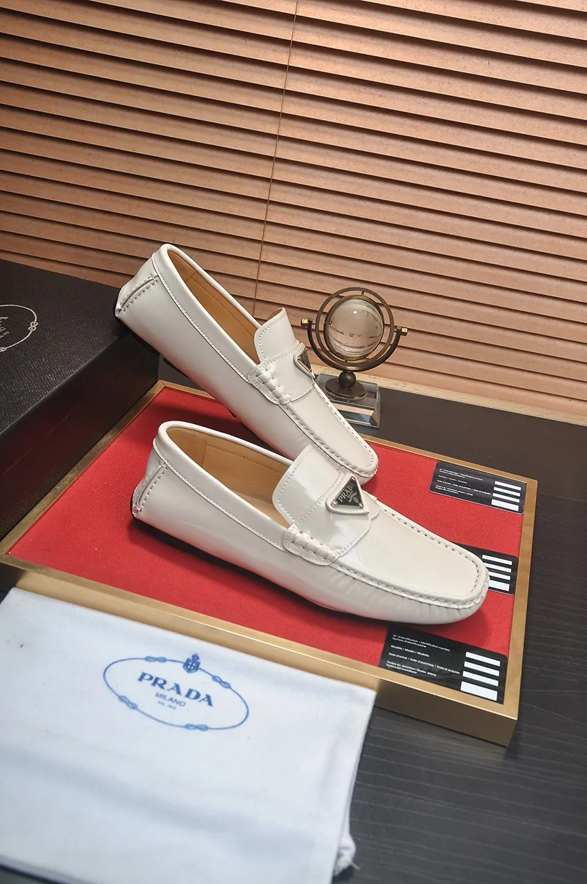 Men's Men's Shoes💰420💶【PRADA】 (High-end Niuli) New 🍀PRADA - Prada Doudou Shoes! Made of imported original cowhide, the inner top layer is comfortable cowhide lining! Original wear-resistant rubber outsole! High quality products! Code number 38-45 (45 customized)